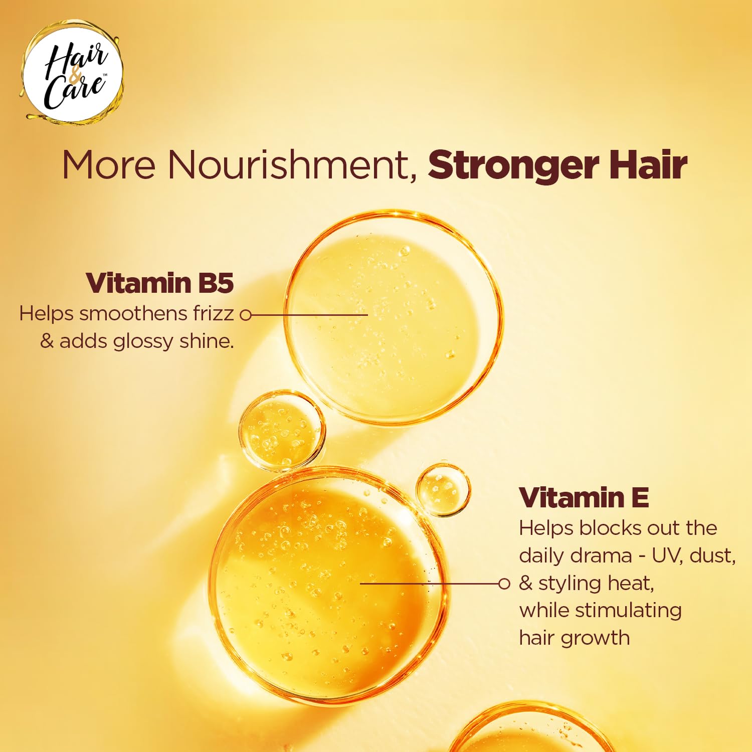 Hair & Care Almond, Vitamin E & B5 Non-Sticky Hair Oil - 500ml | Up to 90% Less Hair Fall | Frizz Control | Smooth & Glossy Hair