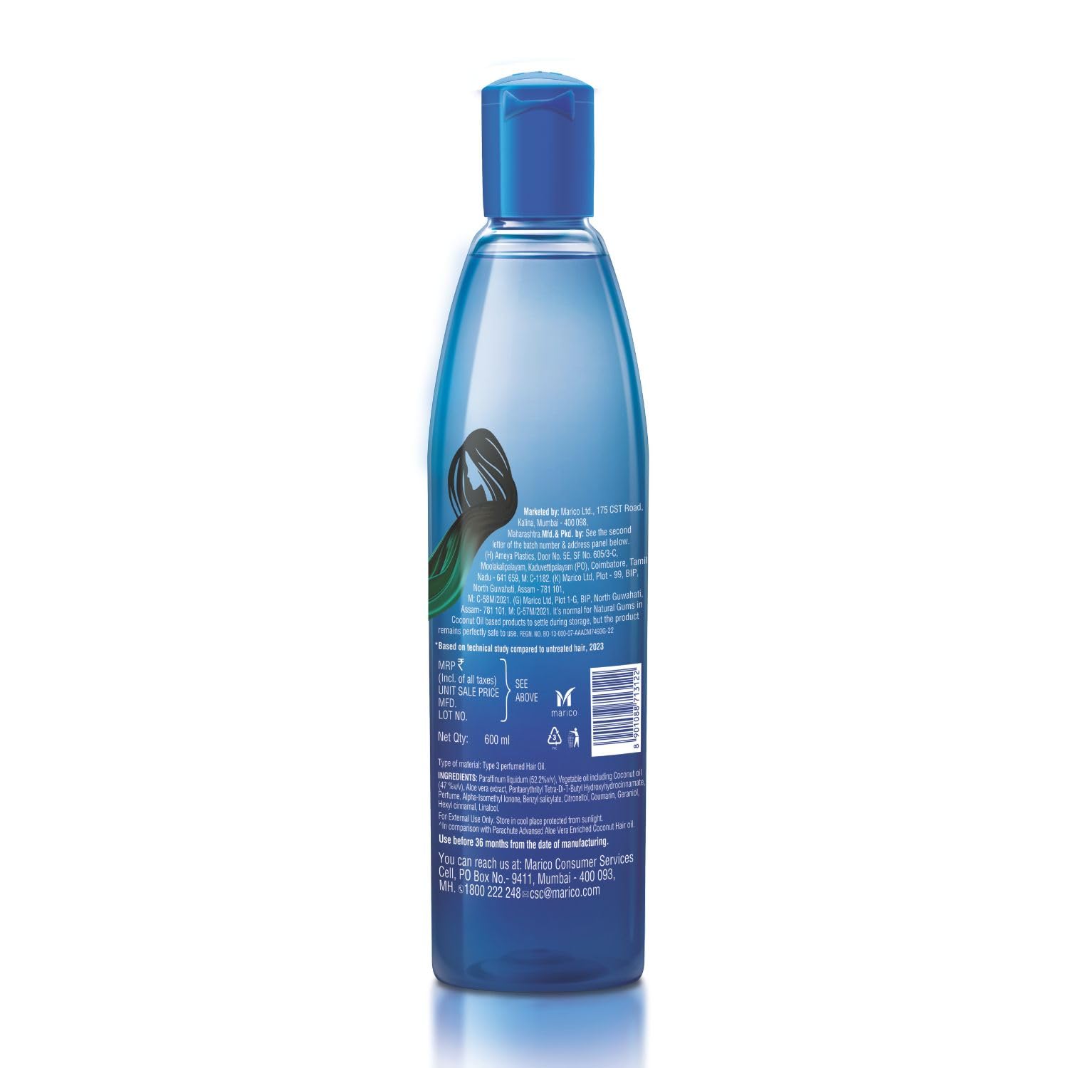 Parachute Advansed Aloe Vera Enriched Coconut Hair Oil Gold | 5X Aloe Vera With Coconut | Makes Hair Sooperr Soft | 600ml