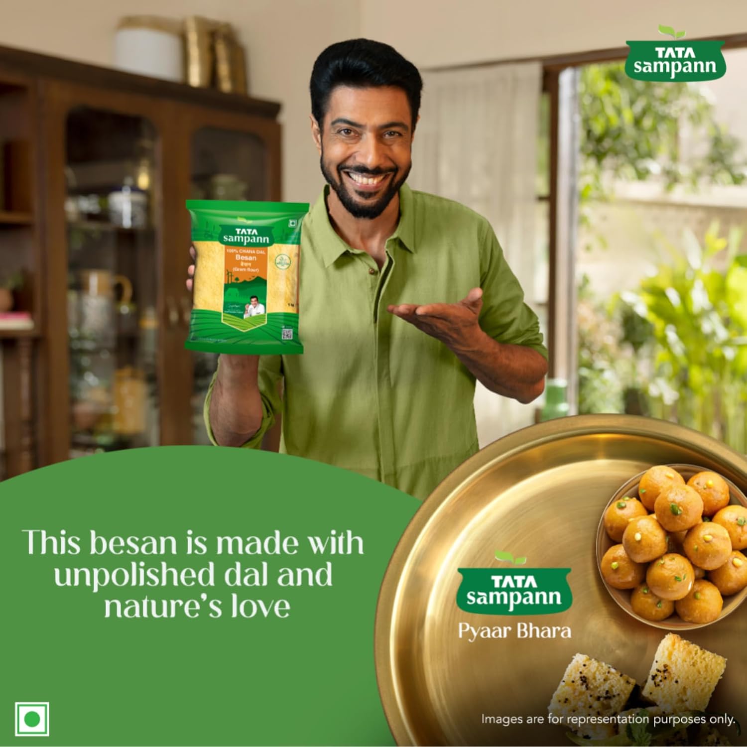 Tata Sampann 100% Chana Dal Fine Besan, Gram Flour, 500g