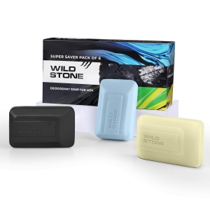 Wild Stone Citrus Burst, Icy Fresh & Charcoal Cleanse Soaps for Bath, (Pack of 6, 100gm each) | Refreshing Bathing Soap with Fragrance & Freshness – Tan Removal, Skin...